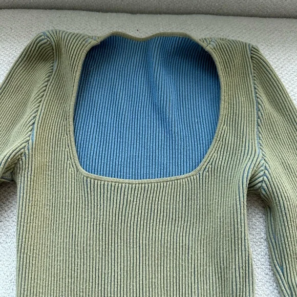 Jacquemus Olive Ribbed Knit Top
